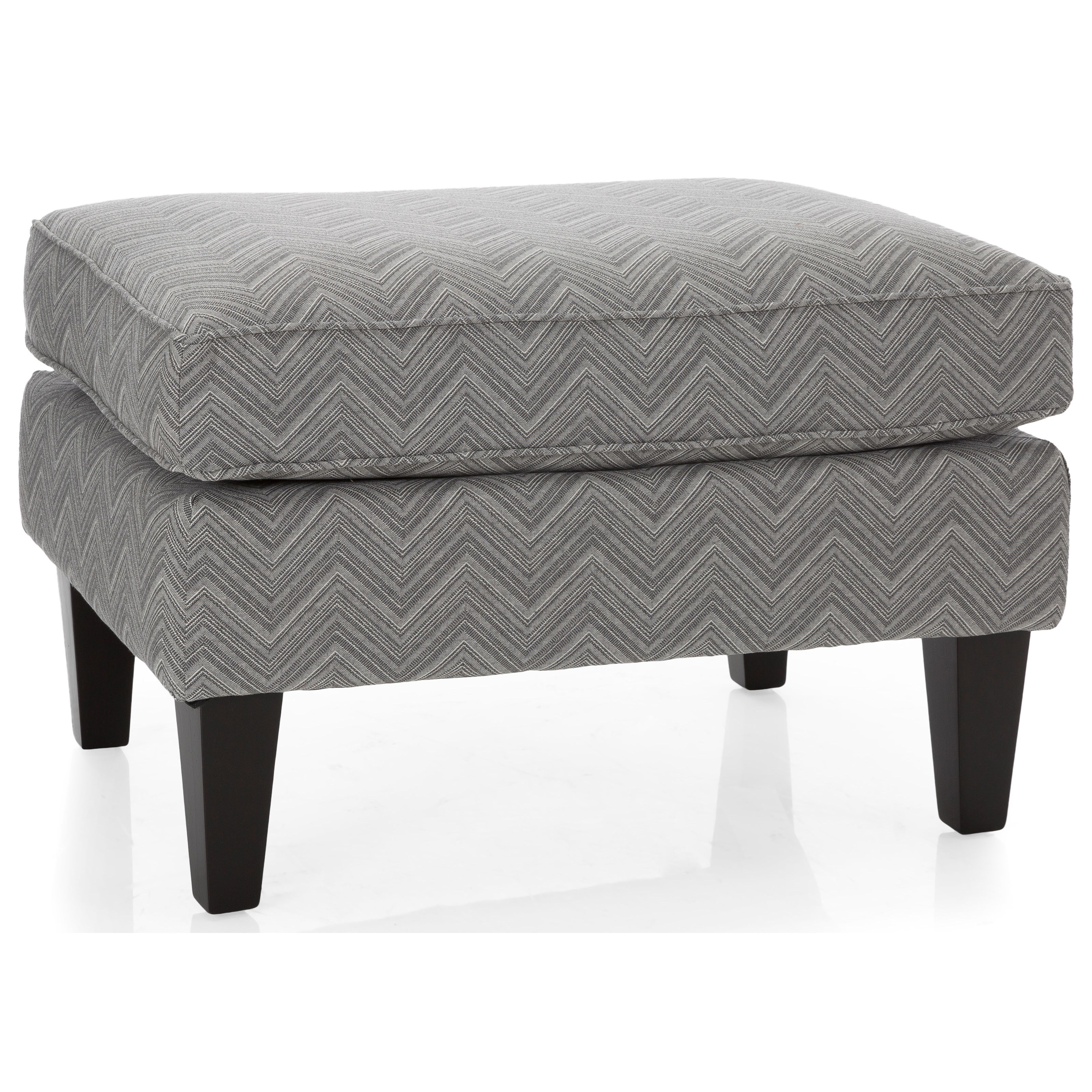 DecorRest 7606 Customizable Ottoman with Tall Tapered Wood Legs Sheely's Furniture
